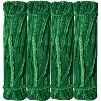 Dark Green Pipe Cleaners Chenille Stems (200 Pack) for DIY Art Craft Decorations