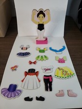 Magnetic Dress-Up Doll Wooden Ballerina Dancer W/Stand Melissa  Doug