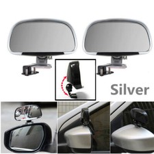 2x Silver Adjustable Car Blind Spot Side Rear View Mirror Wide Angle Universal