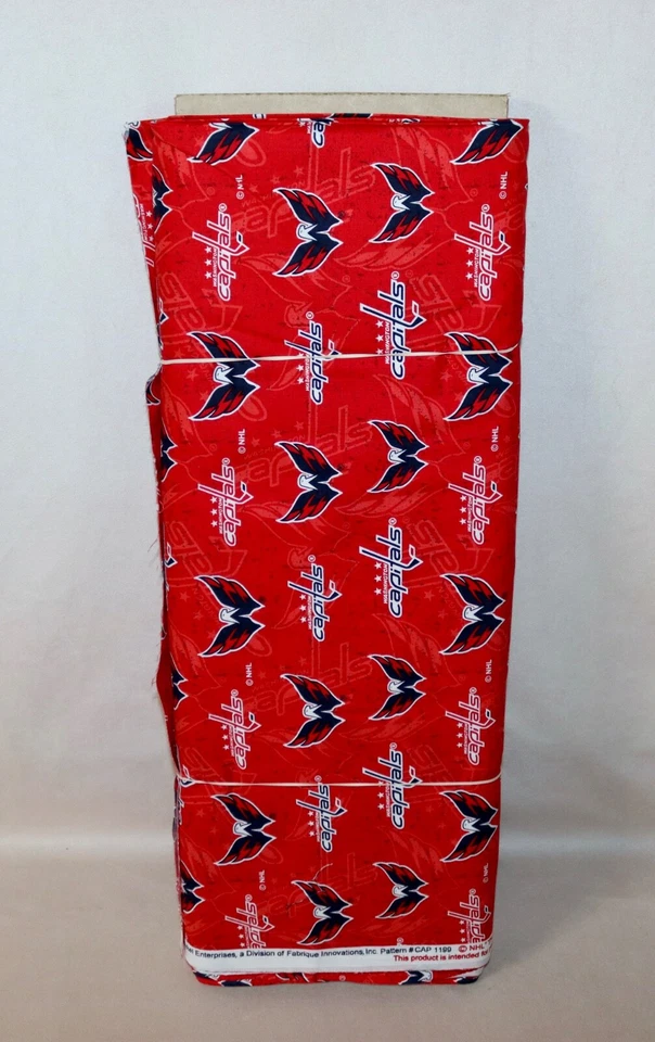 Washington Capitals ~ Logo On Logo Pattern NHL Cotton Fabric 1/4 Yard 9” X 44” - Image 4 of 4
