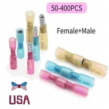 Heat Shrink Bullet Female Male Wire Connector Crimp Waterproof Terminal 22-10AWG