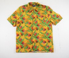 Vilebrequin Shirt Mens XL Yellow Button Down Short Sleeve Fits SMALL READ   
