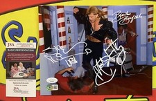 SHAWN MICHAELS MARTY JANNETTY & BRUTUS BEEFCAKE Signed METALLIC 8x10 w/JSA