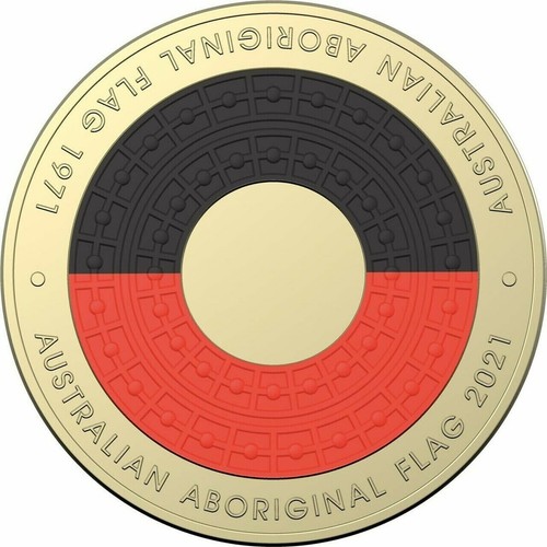 2021 AUSTRALIAN TWO DOLLAR 2 COIN 2021 ABORIGINAL FLAG CIRC RRP 3k 2021-australian-two-dollar-2-coin-2021-aboriginal-flag-circ-rrp-3k