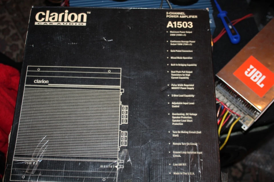 Clarion Rare Amplifier a-1503 Two Channel Vintage USA  - Image 3 of 4