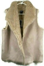 Grace Women's Faux Fur Lined Sleeveless Vest Size M Nwt $108 B79