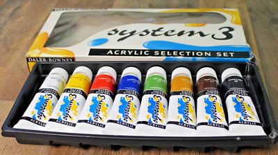 Daler Rowney System3 Selection Set 8 Assorted Colors 75ml Acrylic Paint Tube