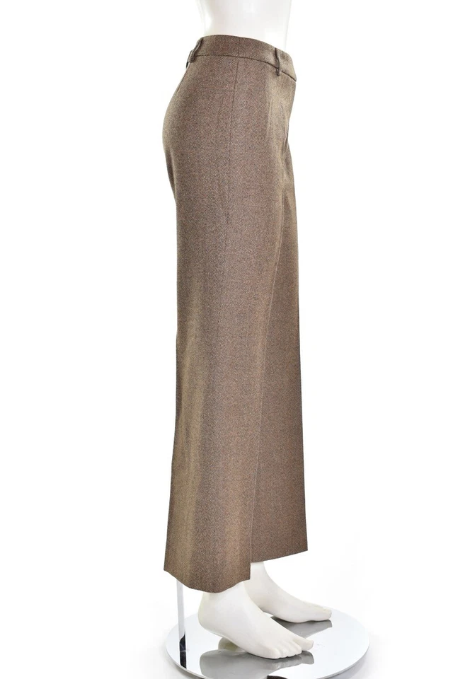 Pantalones Cortos RENA LONG Marrón/Naranja Manchados Mezcla Lana Espiga Talla 8 Foto 4 de 4