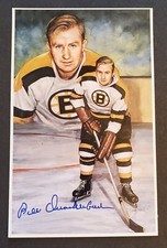 SIGNED Bill Quakenbush 1992-96 Legends of Hockey Hall of Fame Postcard - Bruins