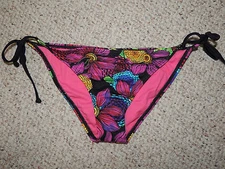 Mambo Swim String Bikini Swimsuit BOTTOM ONLY Floral Women's Juniors L Large