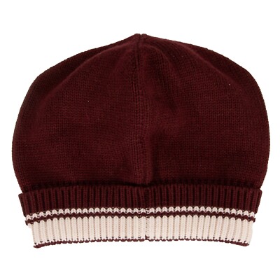 DOLCE & GABBANA DG Logo Crown Cashmere Hat Beanie Burgundy Brown