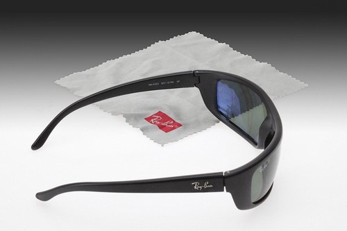 Ray-Ban Sunglasses RB 4053 601 - S/9A 3P- Matte Black Frame Polarized Green Lens - Picture 4 of 7
