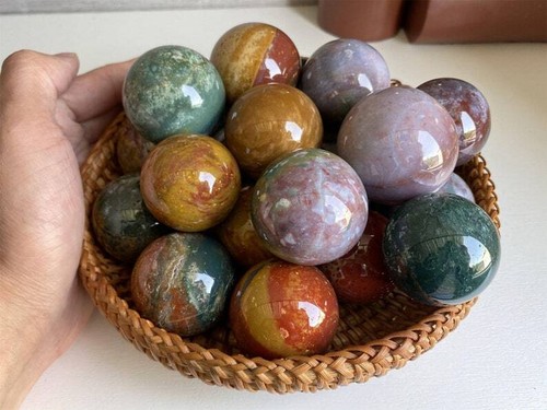 35mm Natural Ocean Jasper Ball,Quartz Crystal Sphere,Reiki Crystal Decor 1PC - Picture 7 of 10