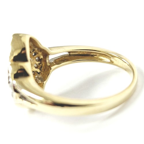9ct Gold Diamond Ring Size J Ladies Cluster Style 0.25ct approx Yellow 3g - Picture 2 of 16