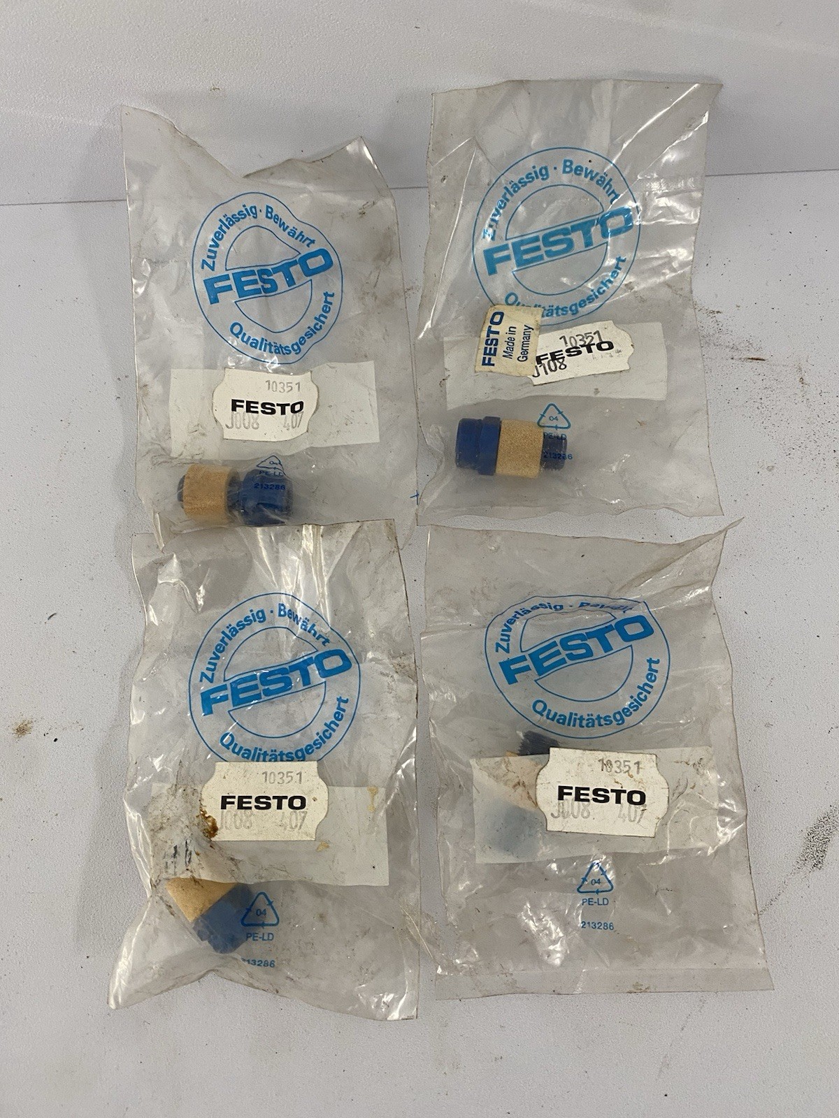 Lot Of 4 FESTO GRE 1/8 10351 EXHAUST AIR FLOW CONTROL VALVE