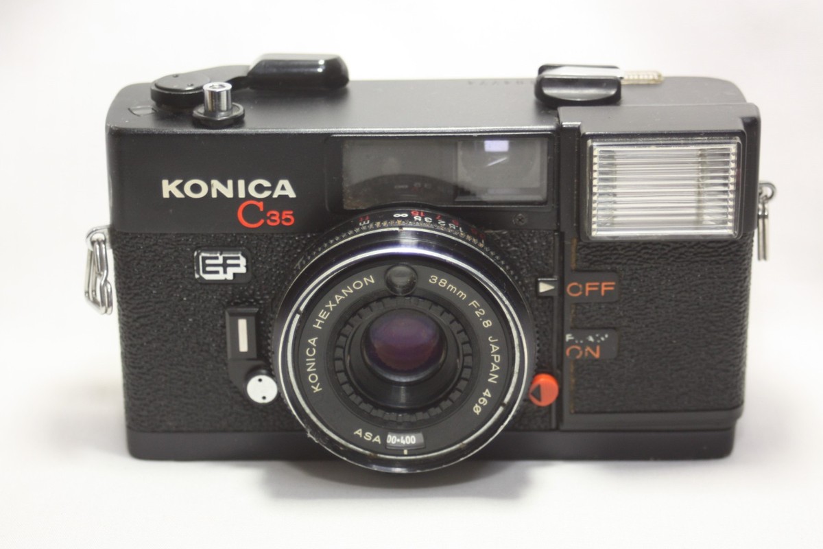 Good] Konica C35 EF Point & Shoot 35mm Film Camera 38mm f