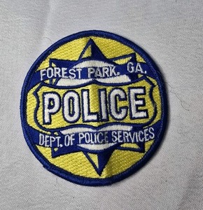 Georgia FOREST PARK POLICE Shoulder Patch Dept Police Services Blue White