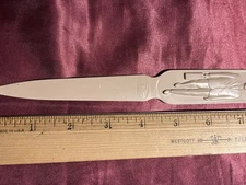 Vintage Fuller Brush Co Beige Business Woman / Man Letter Opener Made In USA