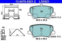 Bremsbelagsatz Scheibenbremse Hinten Ate 130470 55212 FÜR Volvo