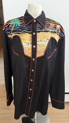 scully embroidered western shirts mens large