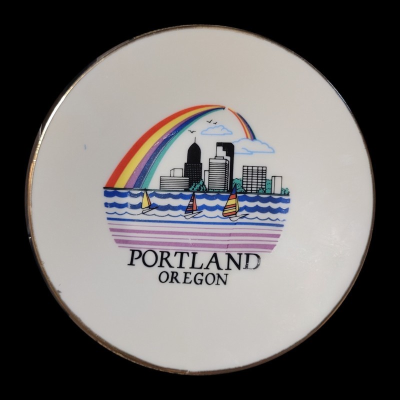 Vintage 1980's Portland Oregon Souvenir 4½ In Plate