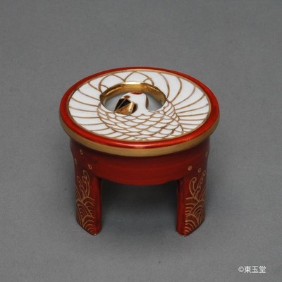 Lid Rest (Futaoki)  Rising Sun & Crane  by Takano Shoami