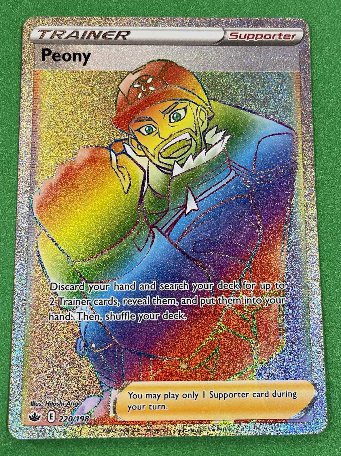 Pokemon TCG Peony 220/198 SWSH06 Secret Rare Full Art Holo EN Trainer