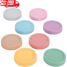 Wide Mouth Mason Jar Lids - 8PCS Colored Mason Plastic Lids Wide Mouth, Leak Pr