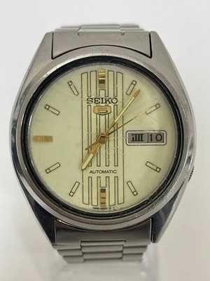 Seiko 5 Automatic 7009-3040 White Dial Day-Date Men's from Japan Vintage