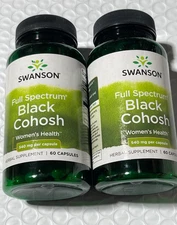 2 Pack Black Cohosh 540 mg 120 (2x60) Caps, herbal for menopause, Women Health