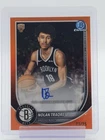 NOLAN TRAORE 2025-26 BOWMAN CHROME ROOKIE AUTO ORANGE /25 #BCA-NT NETS Q7082
