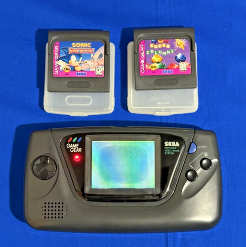Sega Game Gear Console 2110G (Read) Cases + Sonic Triple Trouble Super Columns - Picture 1 of 9