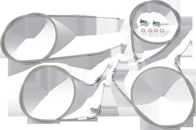 Baron Custom Accessories BA-8015KT-16 Stainless Handlebar Cable and Line Kit