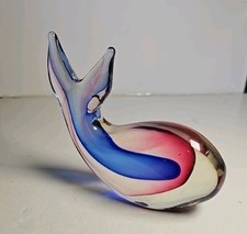 Statuina pesante balena in vetro di Murano Sommerso vintage. ex cond. #6