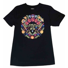 Disney Pixar Coco Womens Medium T-Shirt Black Land of the Dead Muertos Graphic