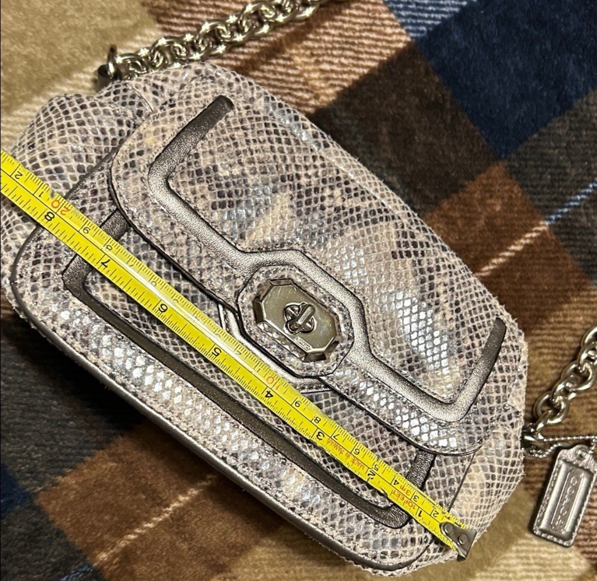 Coach Campbell SilverGray Python Exotic Snakeskin… - image 9