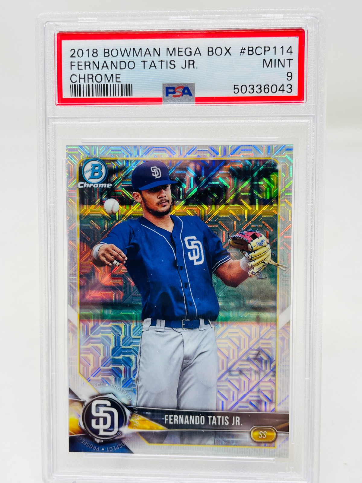 2018 Bowman Mega Box #BCP114 Fernando Tatis jr Chrome PSA 9 view 8