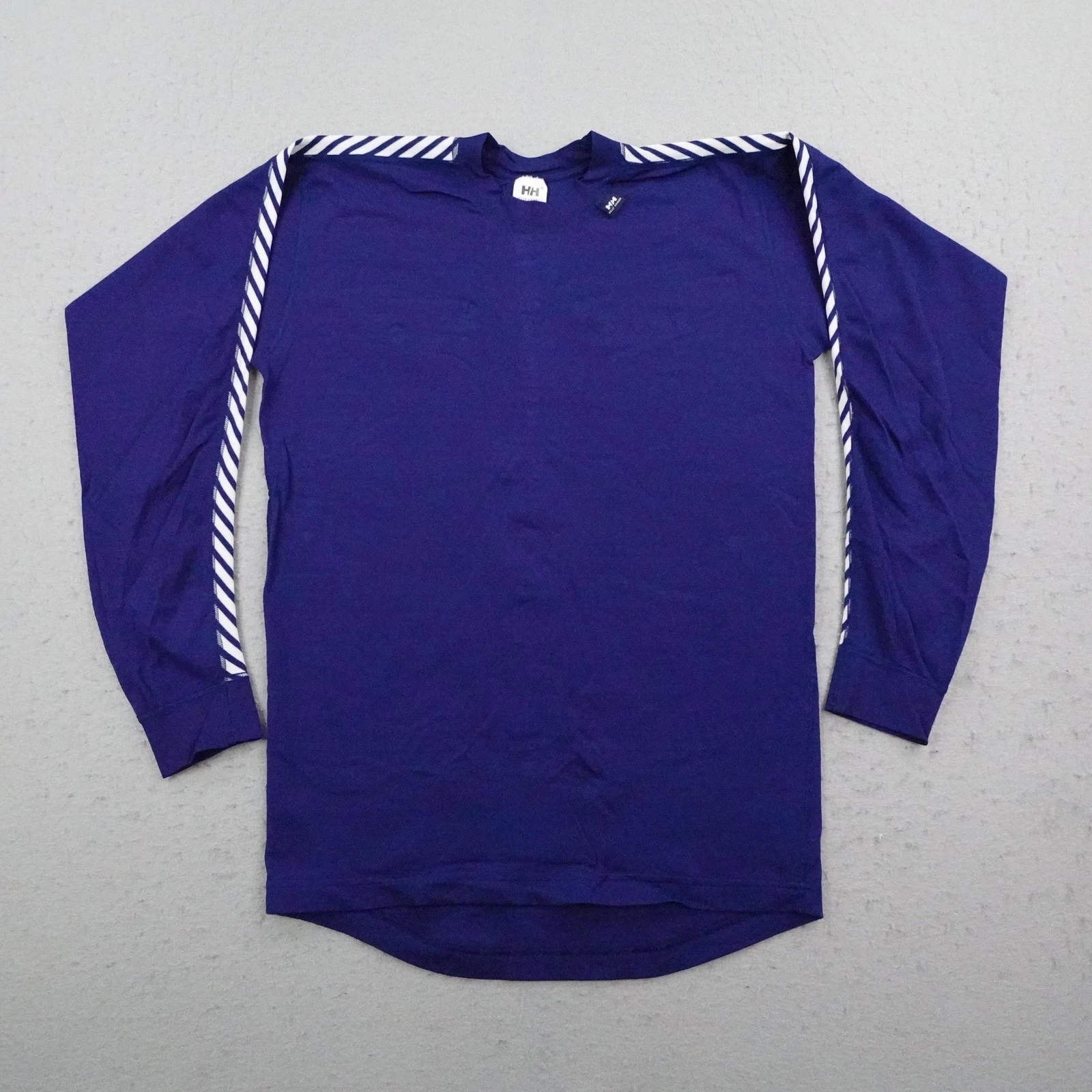 Helly Hansen Shirt Men Large Blue Thermal Performance Bas Layer Pullover Hiking