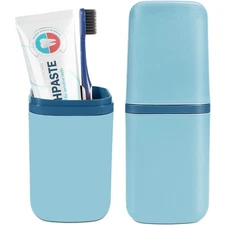 Portable Travel Toothbrush Holder with Toothpaste Storage Container for Home