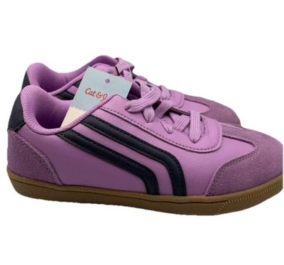 Cat & Jack Girl s Boston Sneakers Lace Faux Leather Pink Navy Size 4 New in Box
