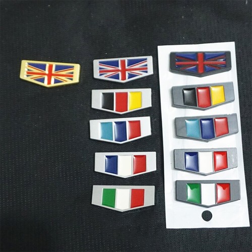 3x Chrome Silver France Flag Metal Badge Decal Emblem Sticker Coupe Turbo Engine - Picture 8 of 10