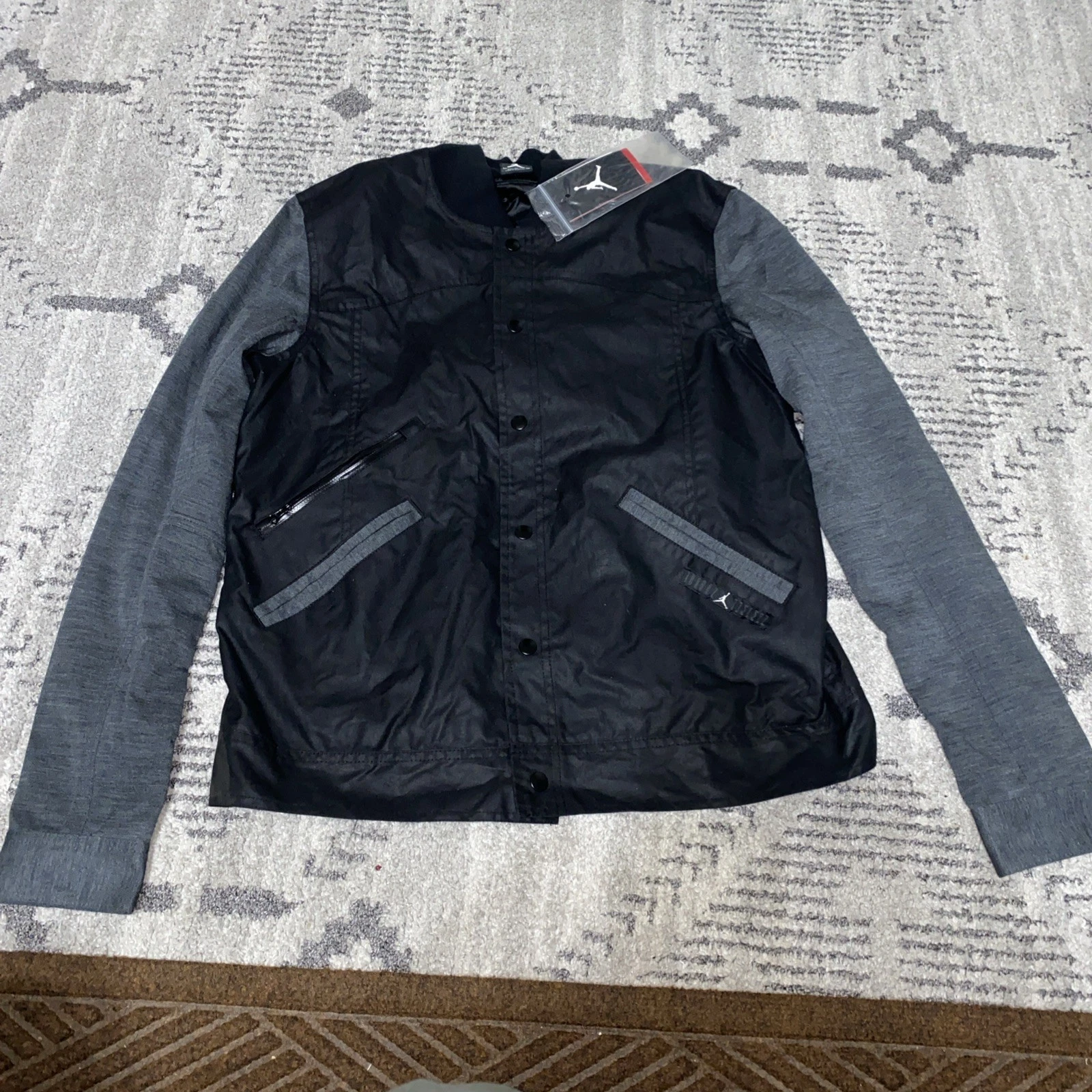 Nike Jumpman Jacket Coat Medium Long Sleeve Button Up Black M