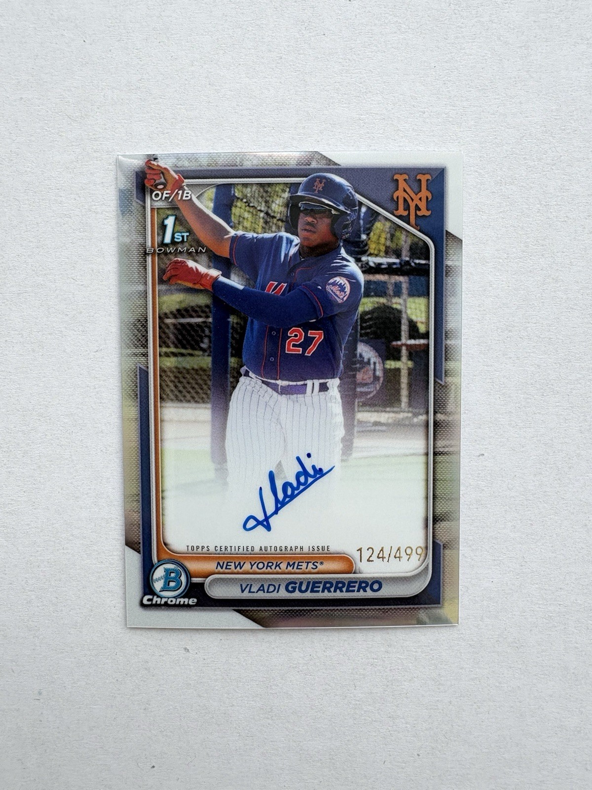 2024 Bowman Chrome 1st New York Mets Vladi Guerrero Refractor Auto /499