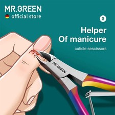 MR.GREEN Colorful Stainless Steel Cuticle Nippers Precision Nail Skin Trimmer
