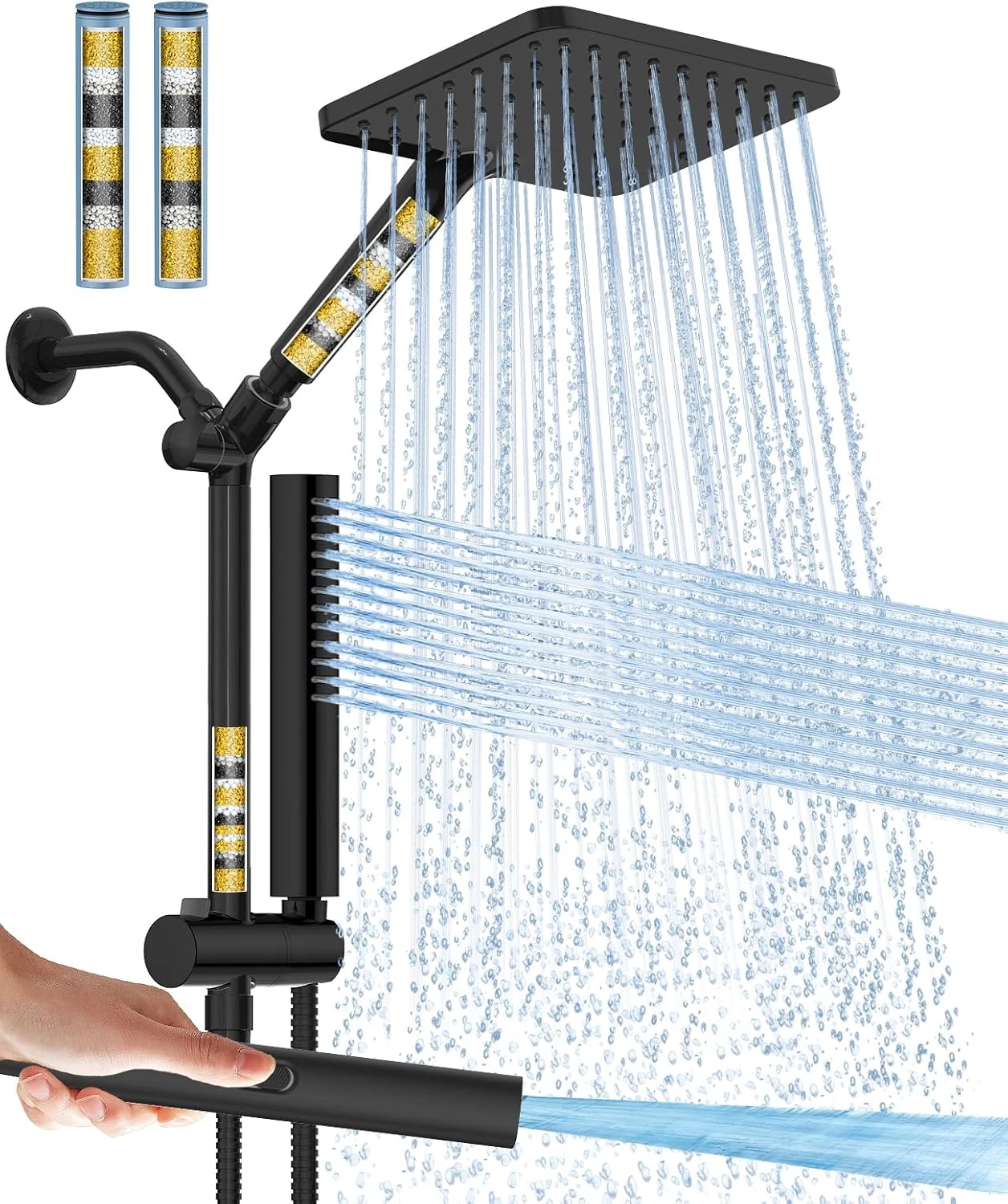 High Pressure Filtered Shower Head Combo with Handheld & Rain Features
Opens in a new window or tab