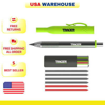 Tracer Pro Construction Pencil Set Heavy Duty Metal Marking Tool Kit 6 Lead