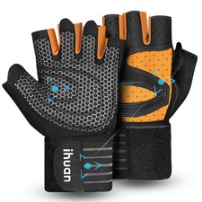 Ventilated Weight Lifting Gloves with Wrist Support for Men Women, M