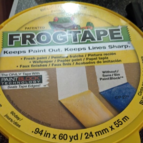 FrogTape Delicate Surface Yellow Painter's Tape 0.94in x 60yd PaintBlock