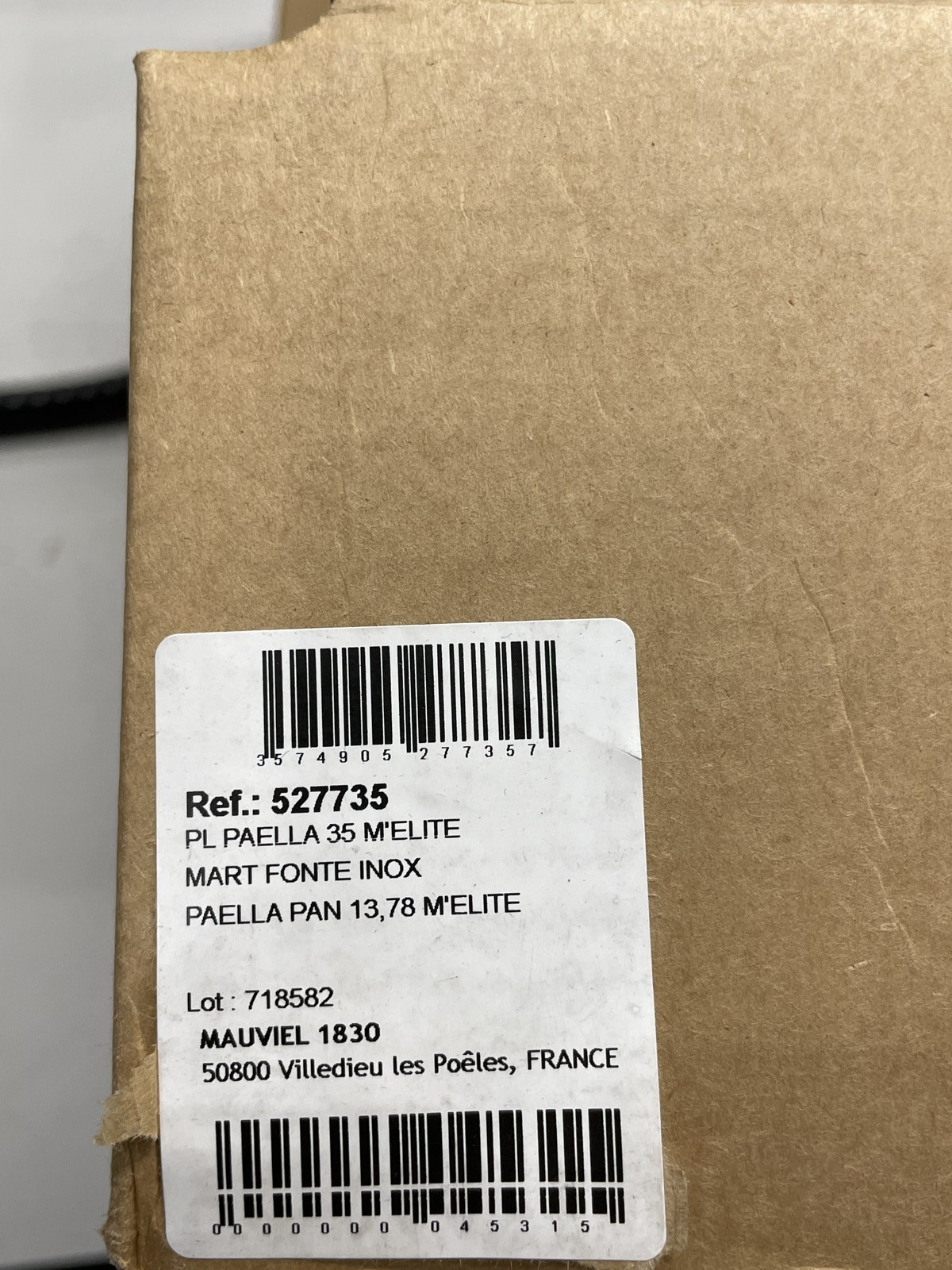 Mauviel M'Elite Hammered 5-Ply Paella Pan Stainless Steel Silver 13.8"