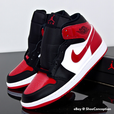 Nike Air Jordan 1 Mid SE Shoes Black Varsity Red White HV4091-006